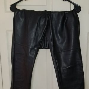 Faux leather pencil pants